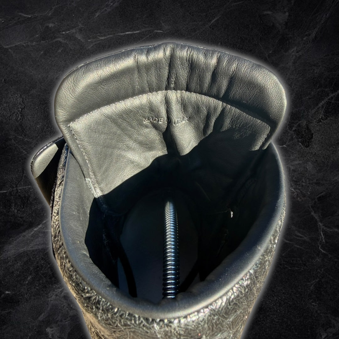 2016 Maison Margiela Future “blistered leather” high top sneakers (black)