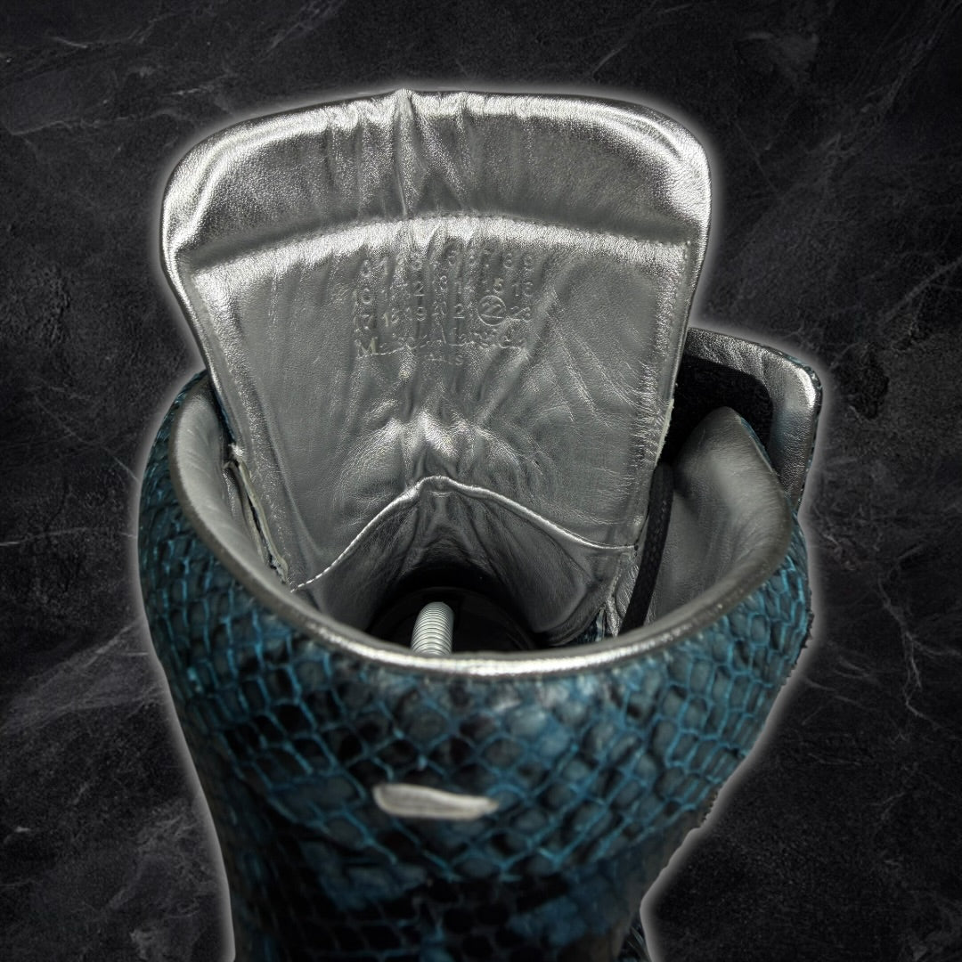 IGNORE PRICE, DM TO OFFER. Maison Margiela Future high top sneakers (blue python)