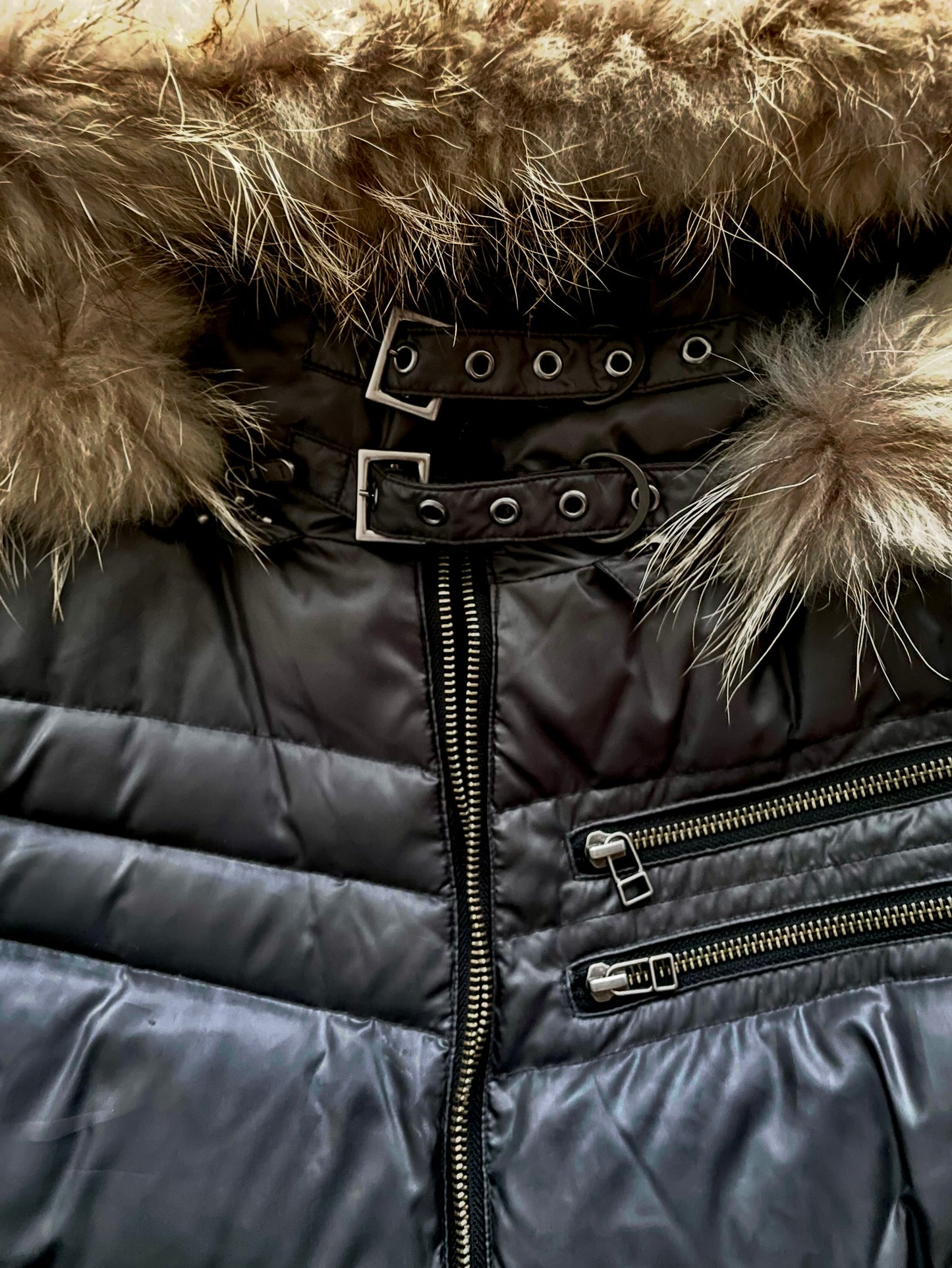 Japanese branded
fur puffer jacket