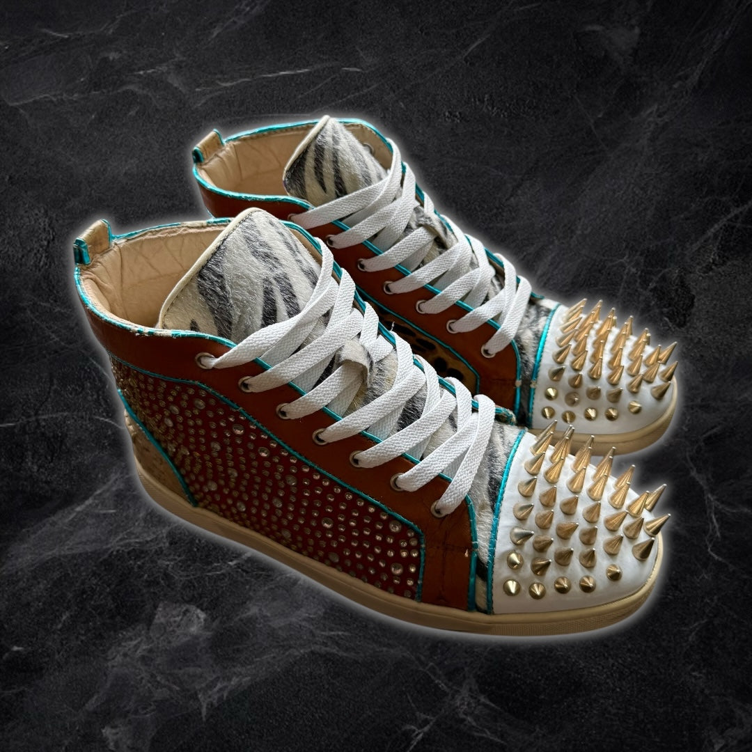 Louboutin “Orlato Lux Strass Spikes” High Tops