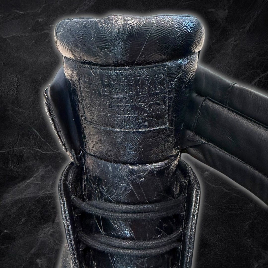 2016 Maison Margiela Future "blistered leather" high top sneakers (black)
