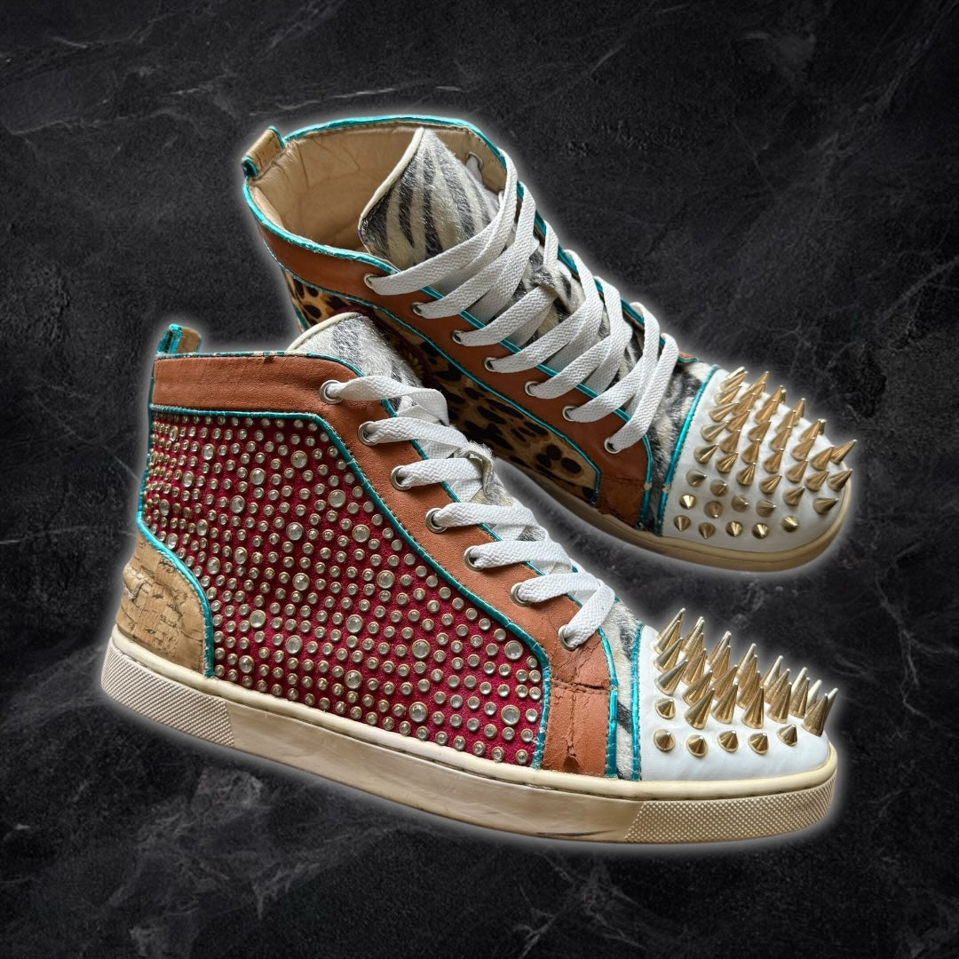 Louboutin “Orlato Lux Strass Spikes” High Tops