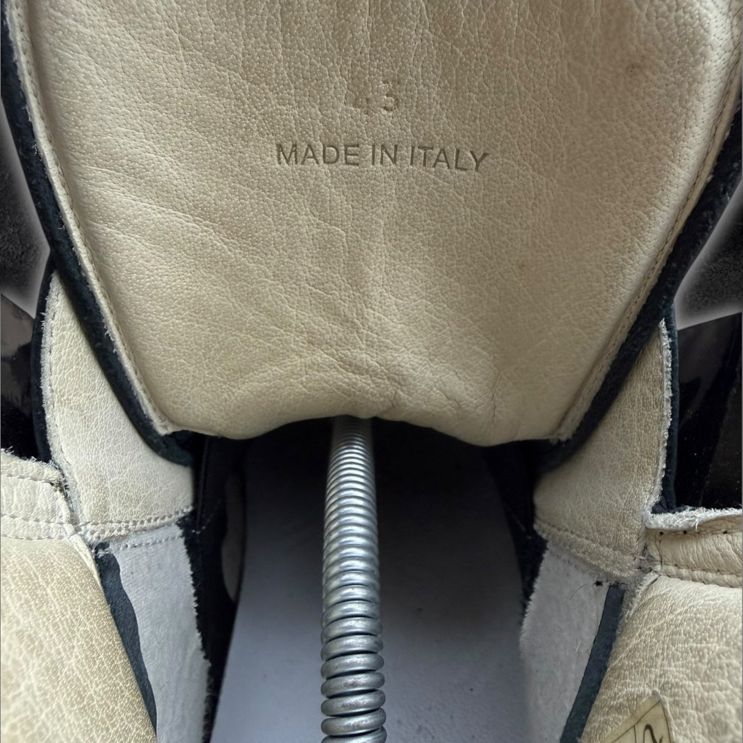 Maison Margiela “Circuit” patent leather high-top sneakers (Black)