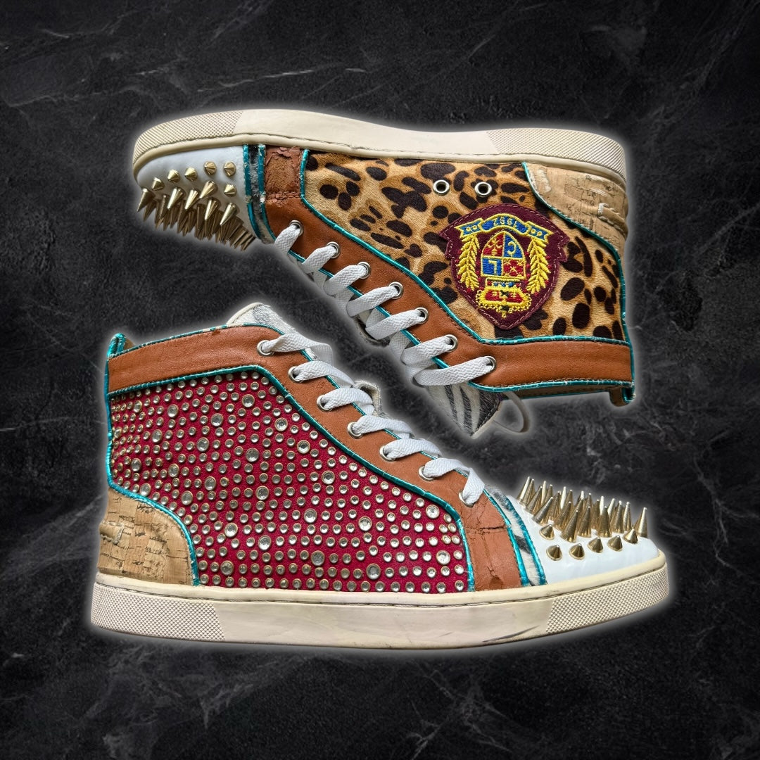 Louboutin “Orlato Lux Strass Spikes” High Tops