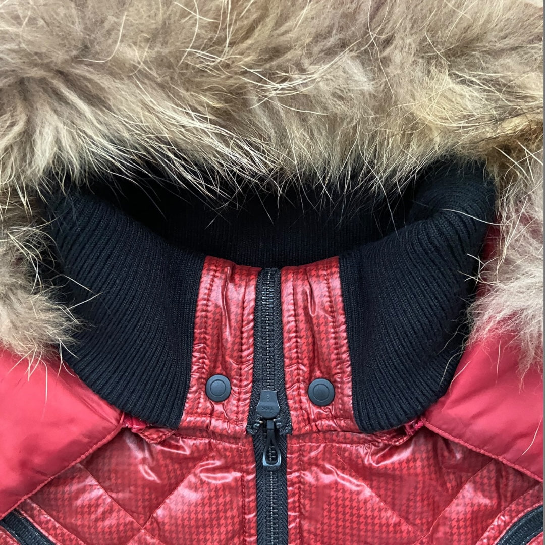 Japanese branded red face covering jacket