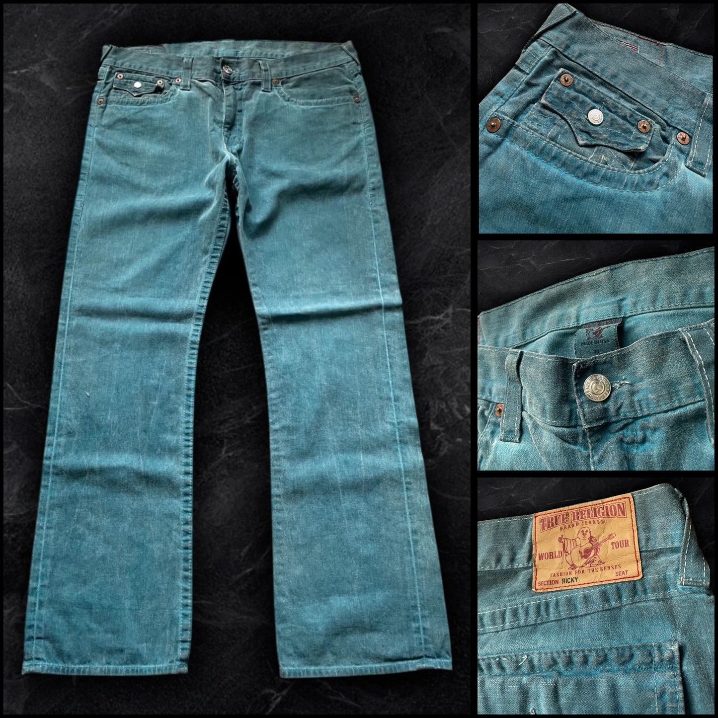 True Religion “Blue Overdye” Ricky Jeans