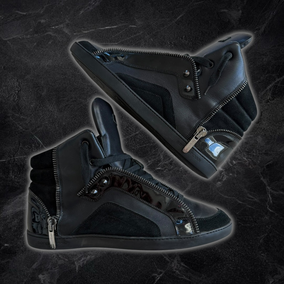 Sergio Rossi zipper high top sneakers (black)