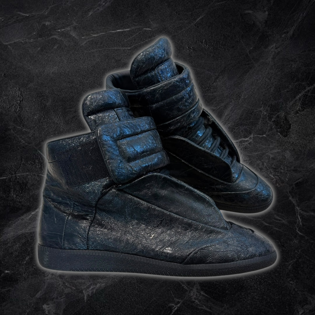 2016 Maison Margiela Future “blistered leather” high top sneakers (black)