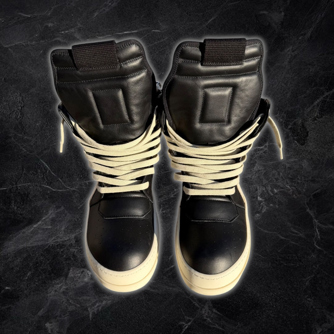 2025 Rick Owens Geo-Baskets (black/milk)