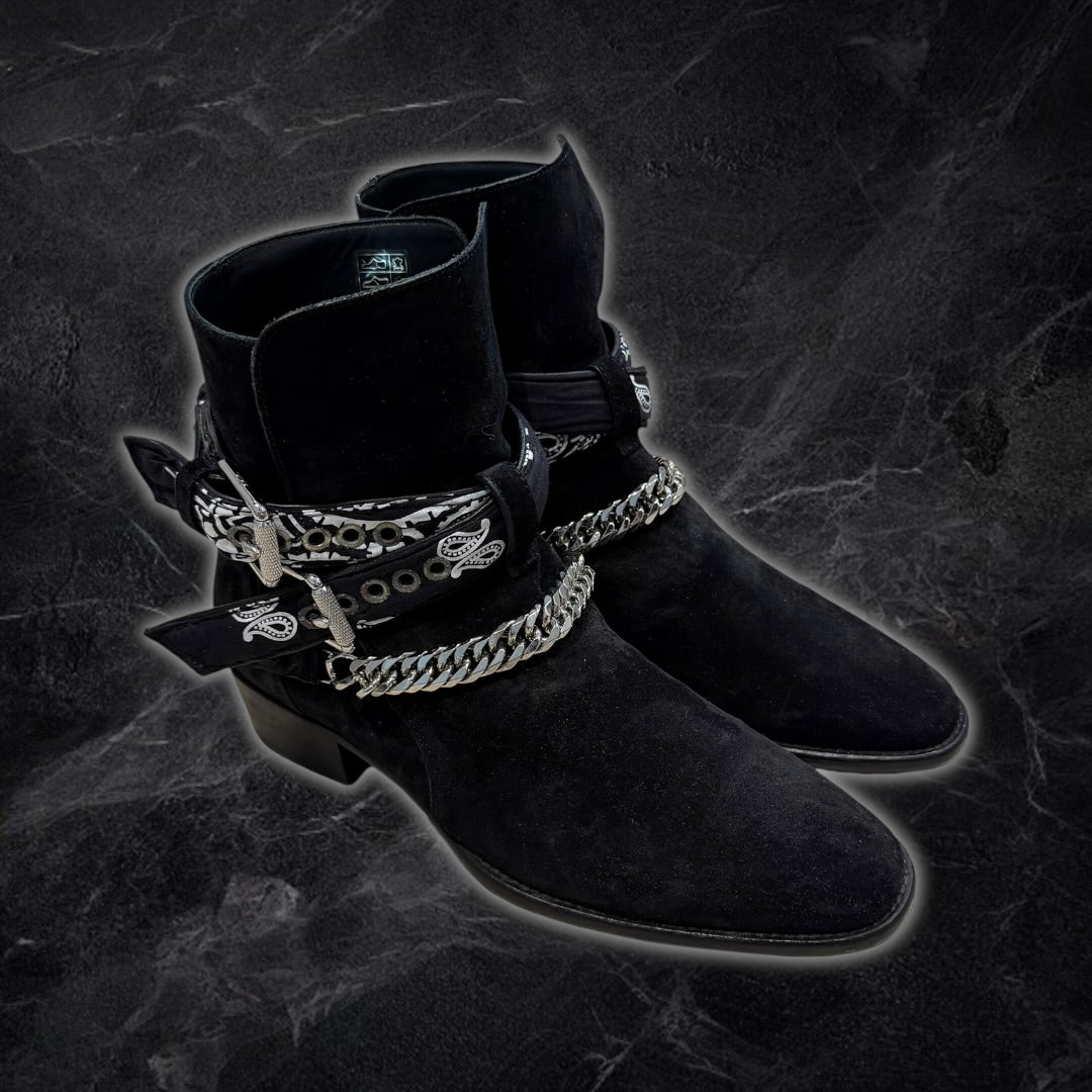 2017 Amiri bandana buckle boots (black)