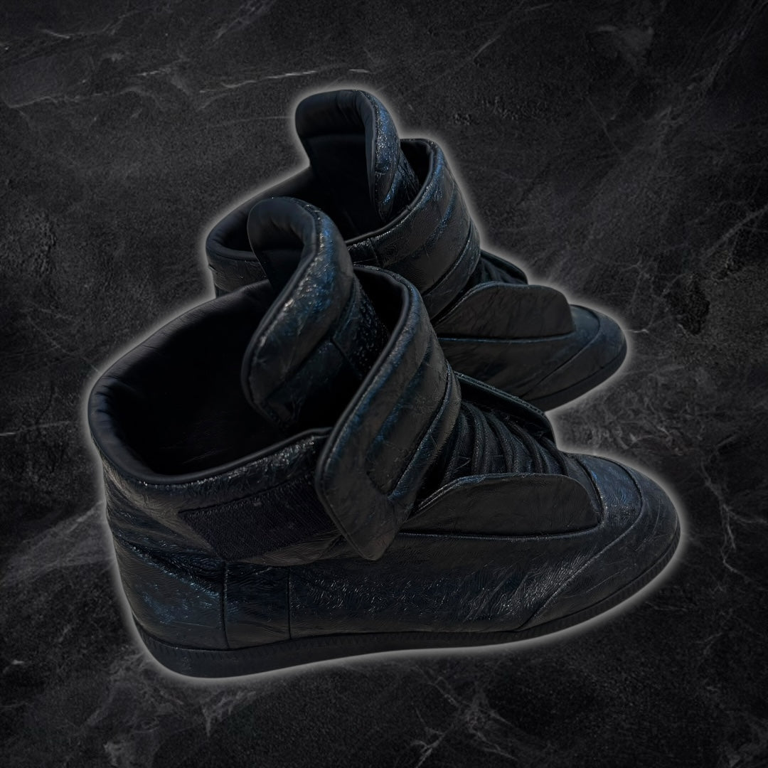 2016 Maison Margiela Future “blistered leather” high top sneakers (black)
