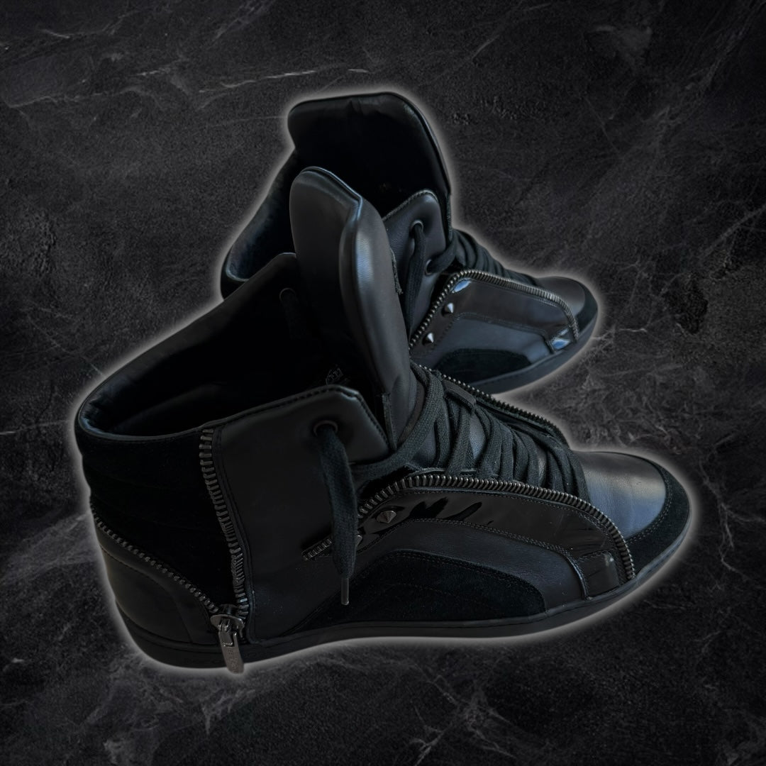 Sergio Rossi zipper high top sneakers (black)