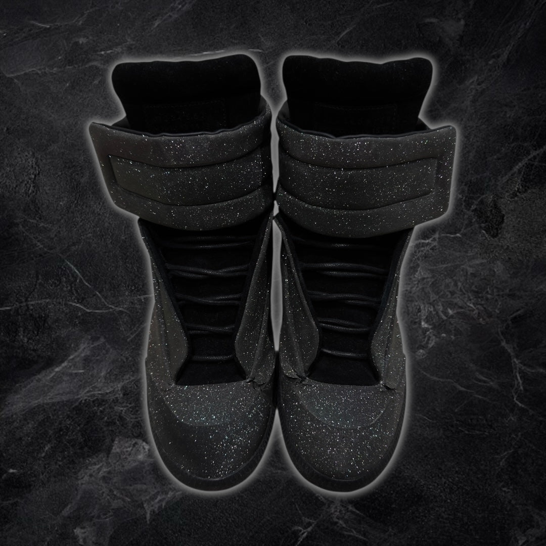 2016 Maison Margiela Future “glitter” high top sneakers (grey/black)