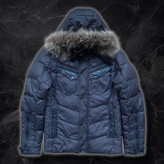 Japanese branded grey puffer jacket