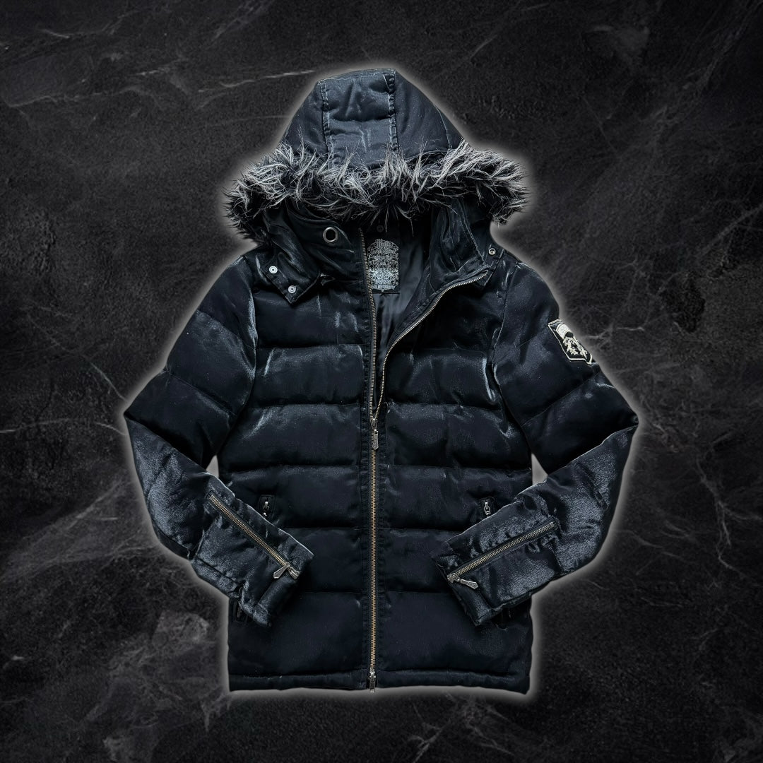 Midas “Greek” Japanese fur puffer jacket (black)
