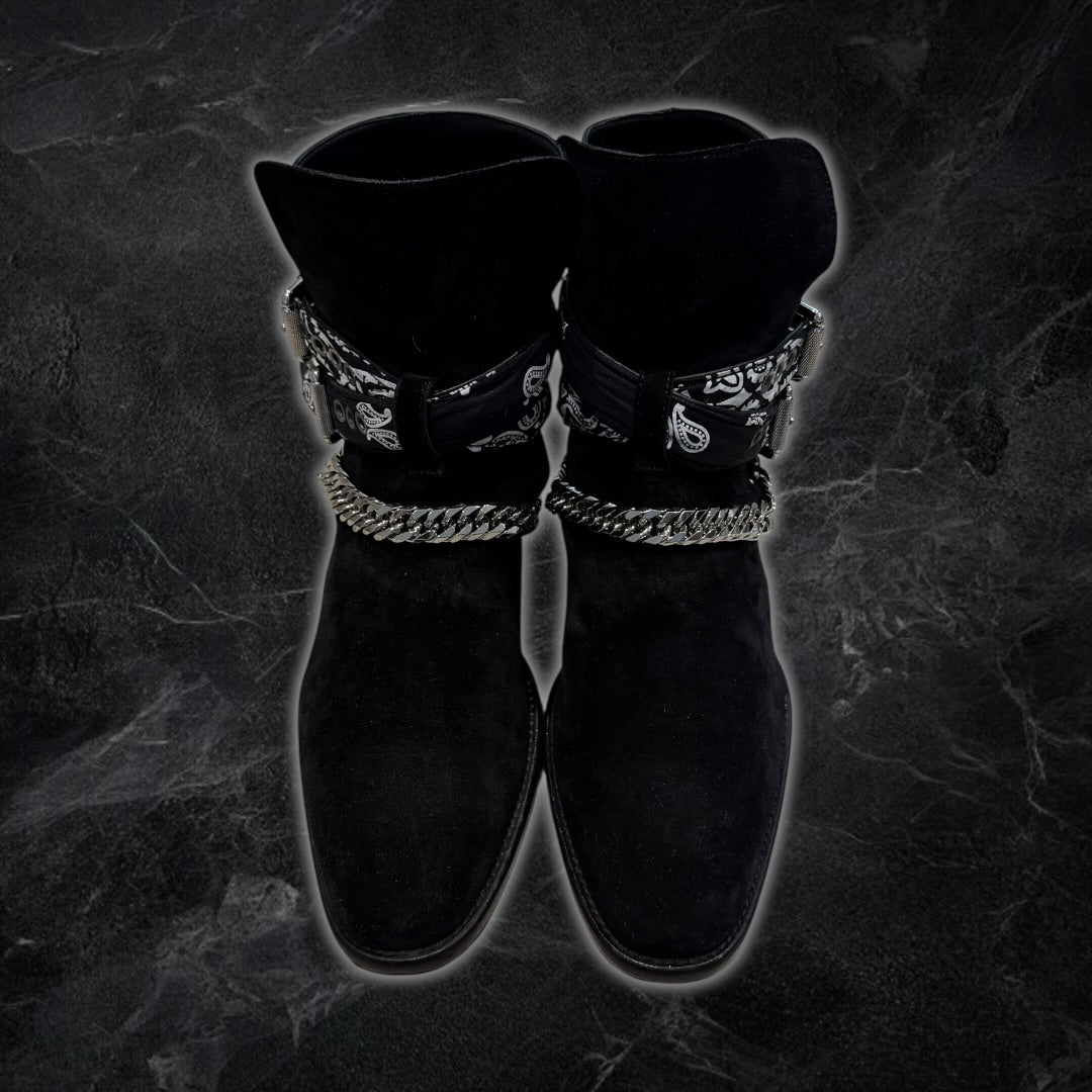 2017 Amiri bandana buckle boots (black)