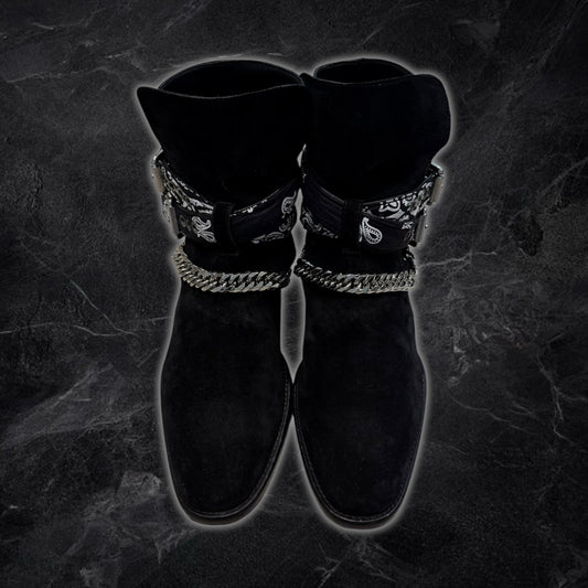 2017 Amiri bandana buckle boots (black)