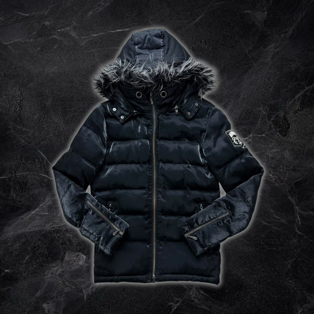 Midas “Greek” Japanese fur puffer jacket (black)