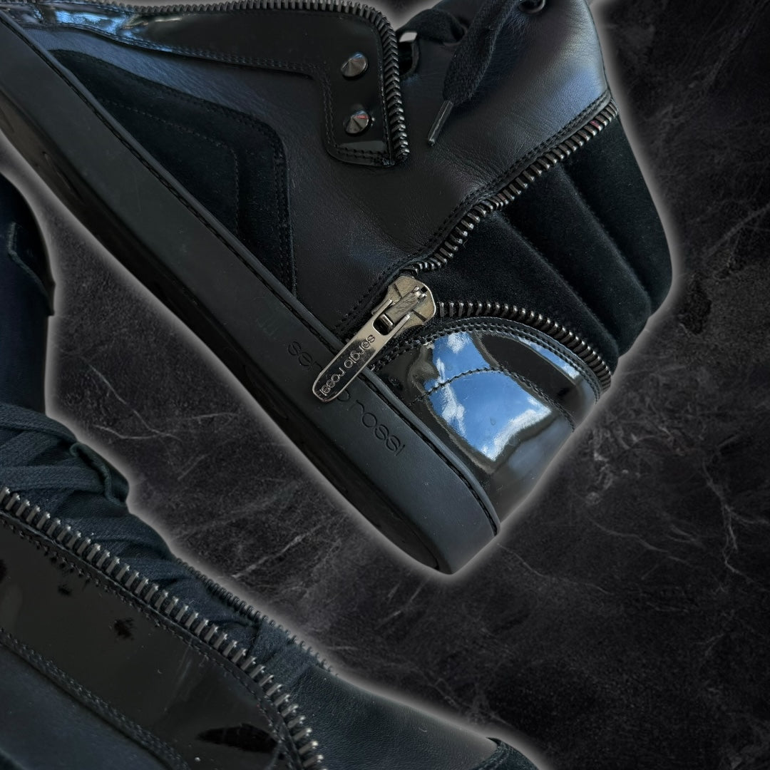 Sergio Rossi zipper high top sneakers (black)