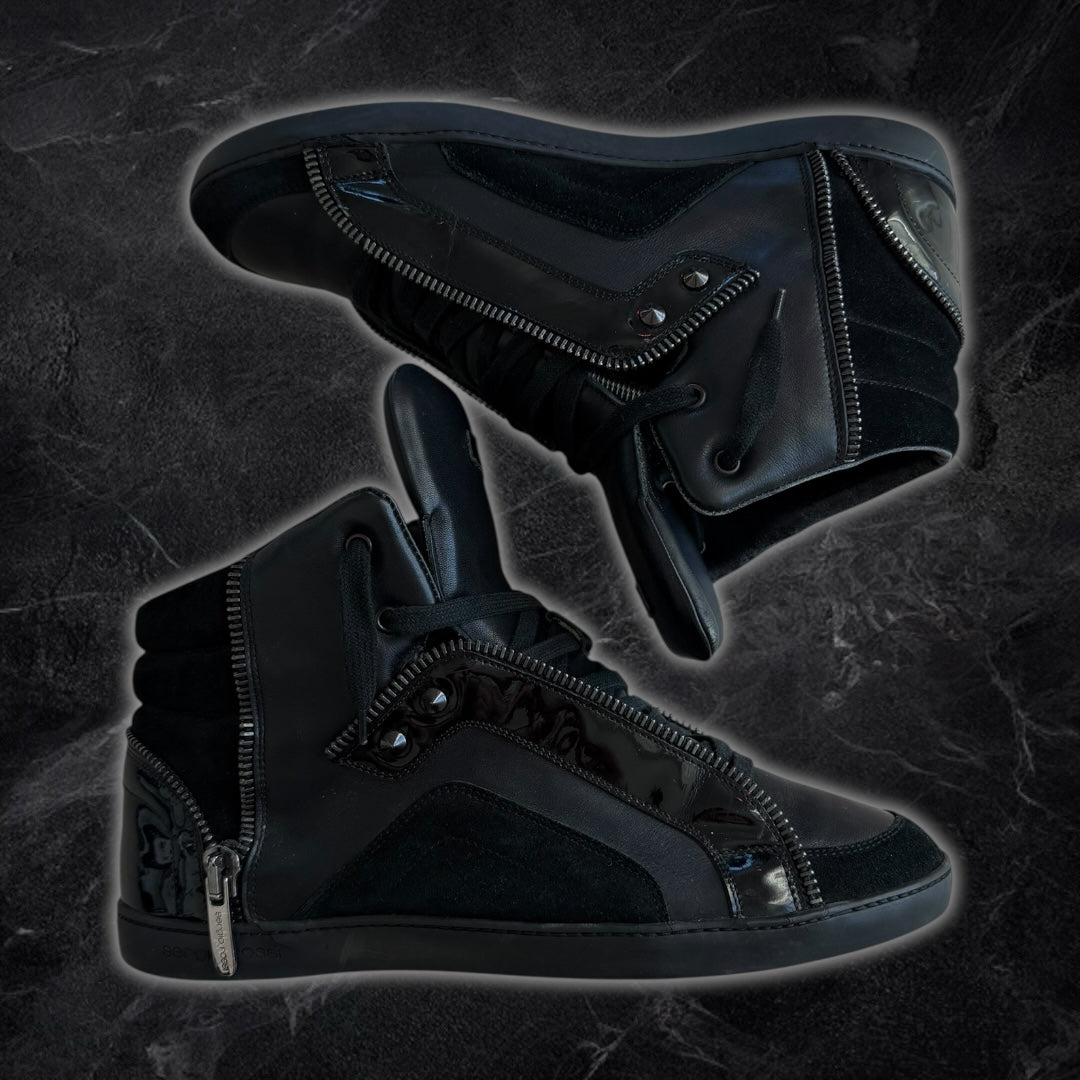 Sergio Rossi zipper high top sneakers (black)
