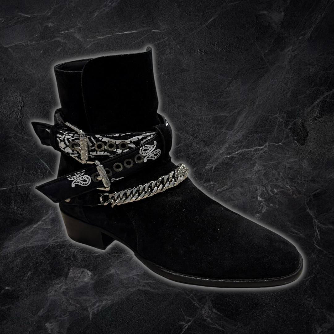 2017 Amiri bandana buckle boots (black)