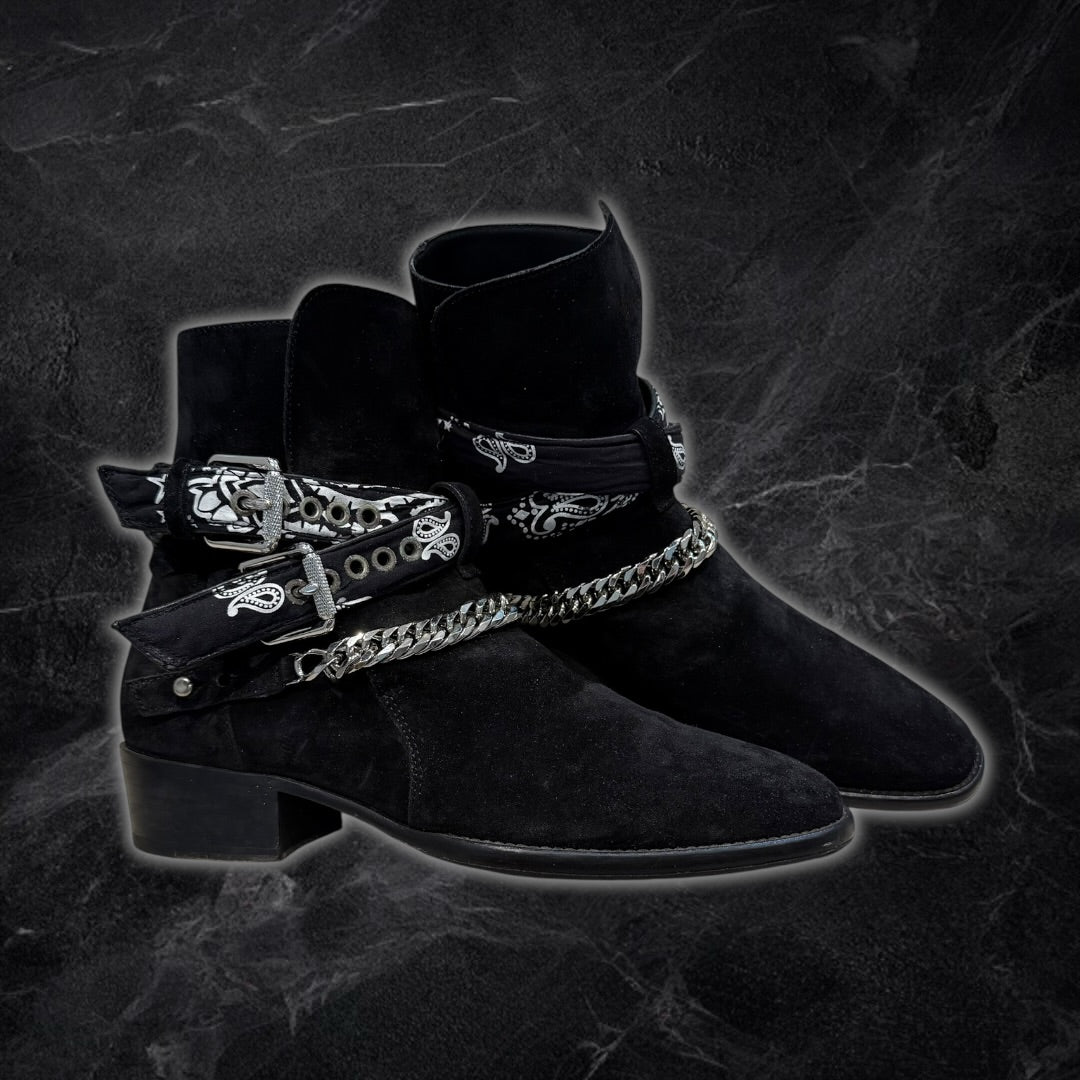 2017 Amiri bandana buckle boots (black)