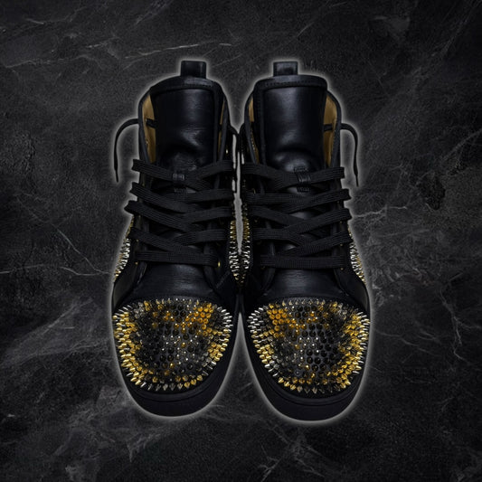 Christian Louboutin Orlato “Leopard” Spiked high top sneakers (black)