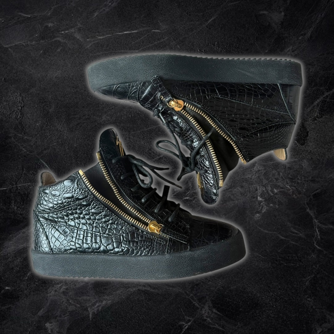 Giuseppe Zanotti “Croc Leather” high top sneakers (black)