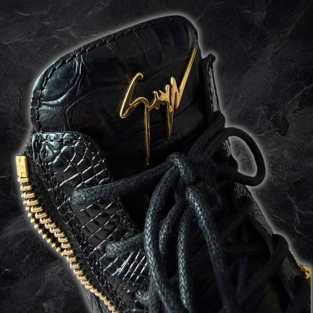 Giuseppe Zanotti “Croc Leather” high top sneakers (black)