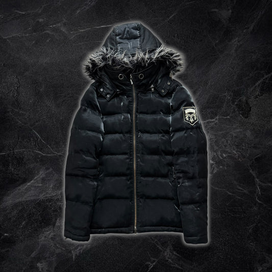 Midas “Greek” Japanese fur puffer jacket (black)