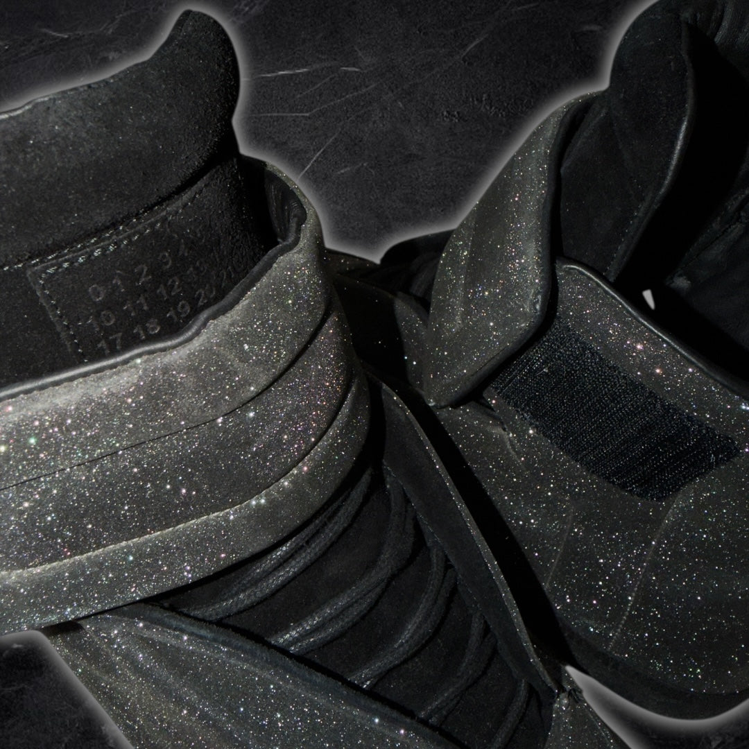 2016 Maison Margiela Future “glitter” high top sneakers (grey/black)