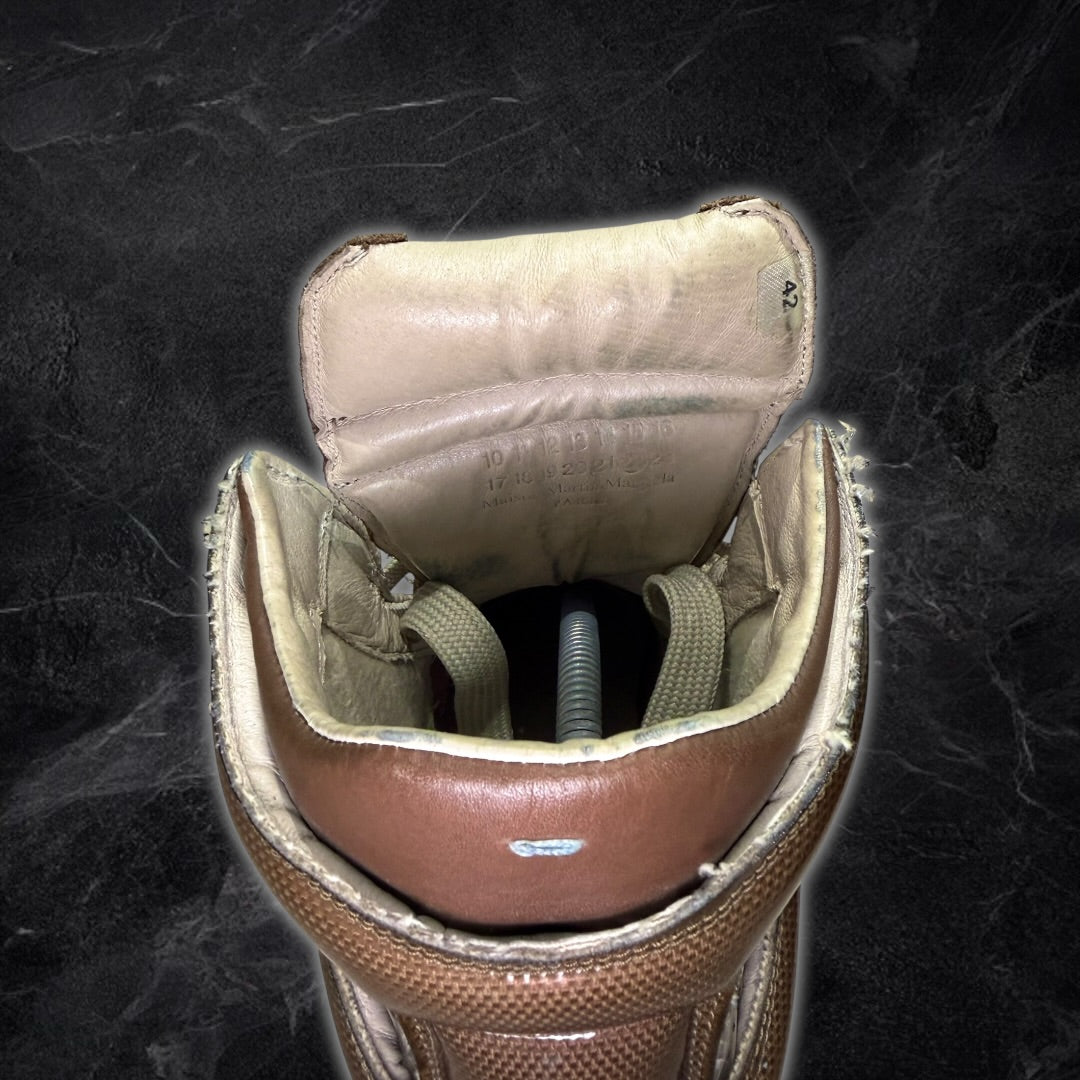 Maison Margiela “22 line” high
top sneakers (brown)