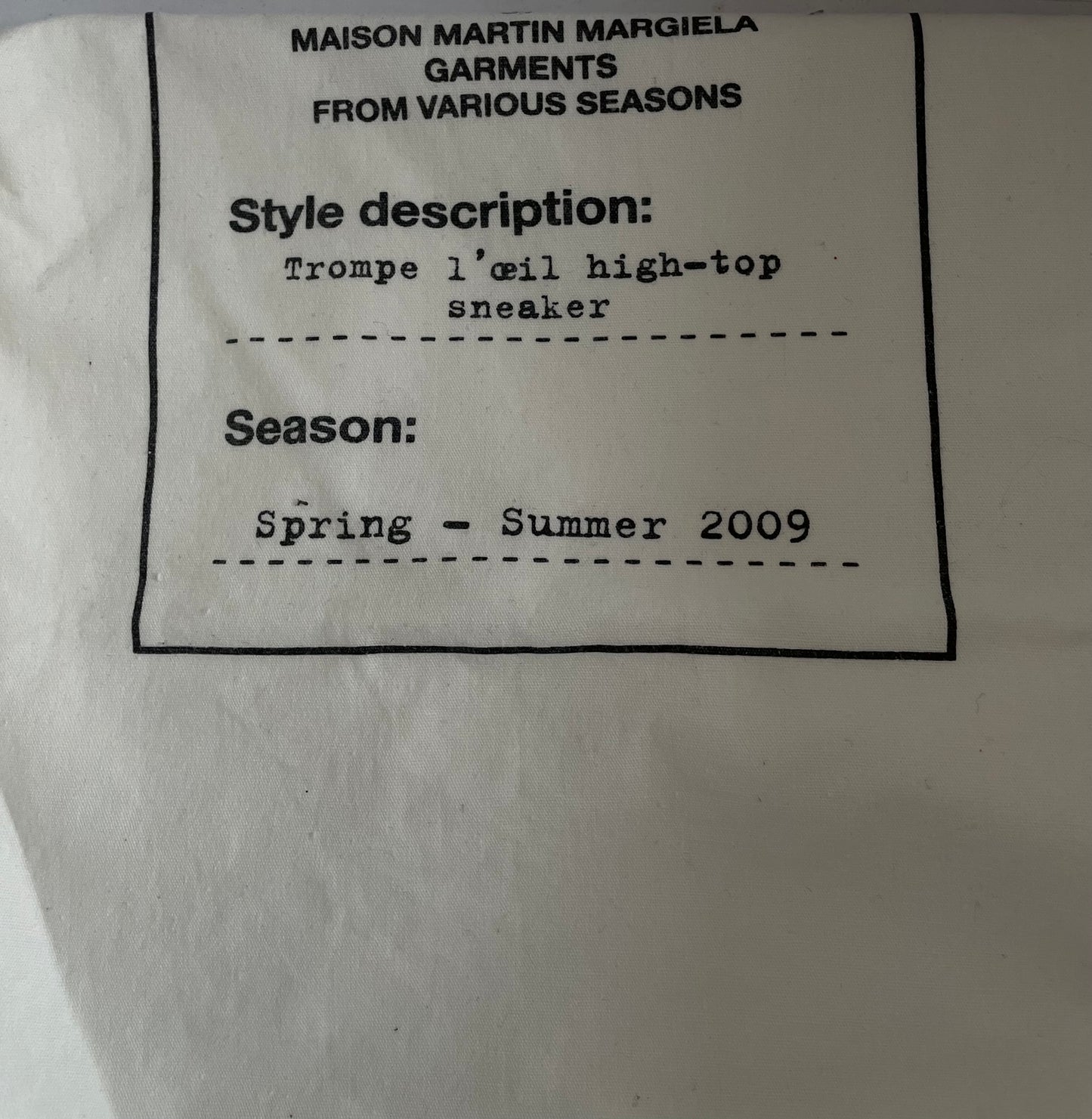 S/S09 Maison Margiela x H&M “Trompe l’œil high-top sneakers” (Red)