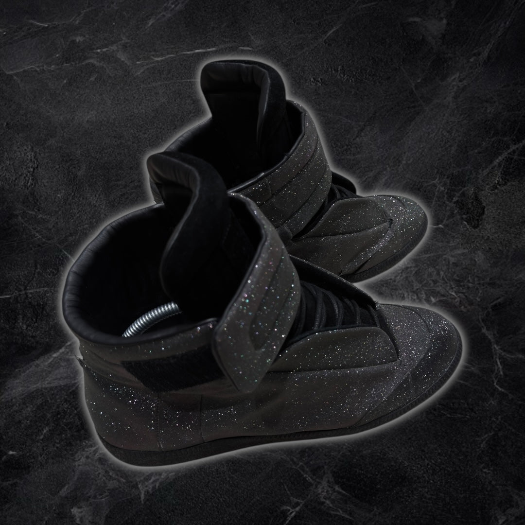 2016 Maison Margiela Future “glitter” high top sneakers (grey/black)