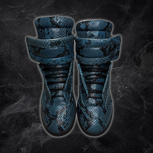 IGNORE PRICE, DM TO OFFER. Maison Margiela Future high top sneakers (blue python)